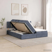 Letto con Contenitore con testiera 2 pz Grigio Scuro 3458962