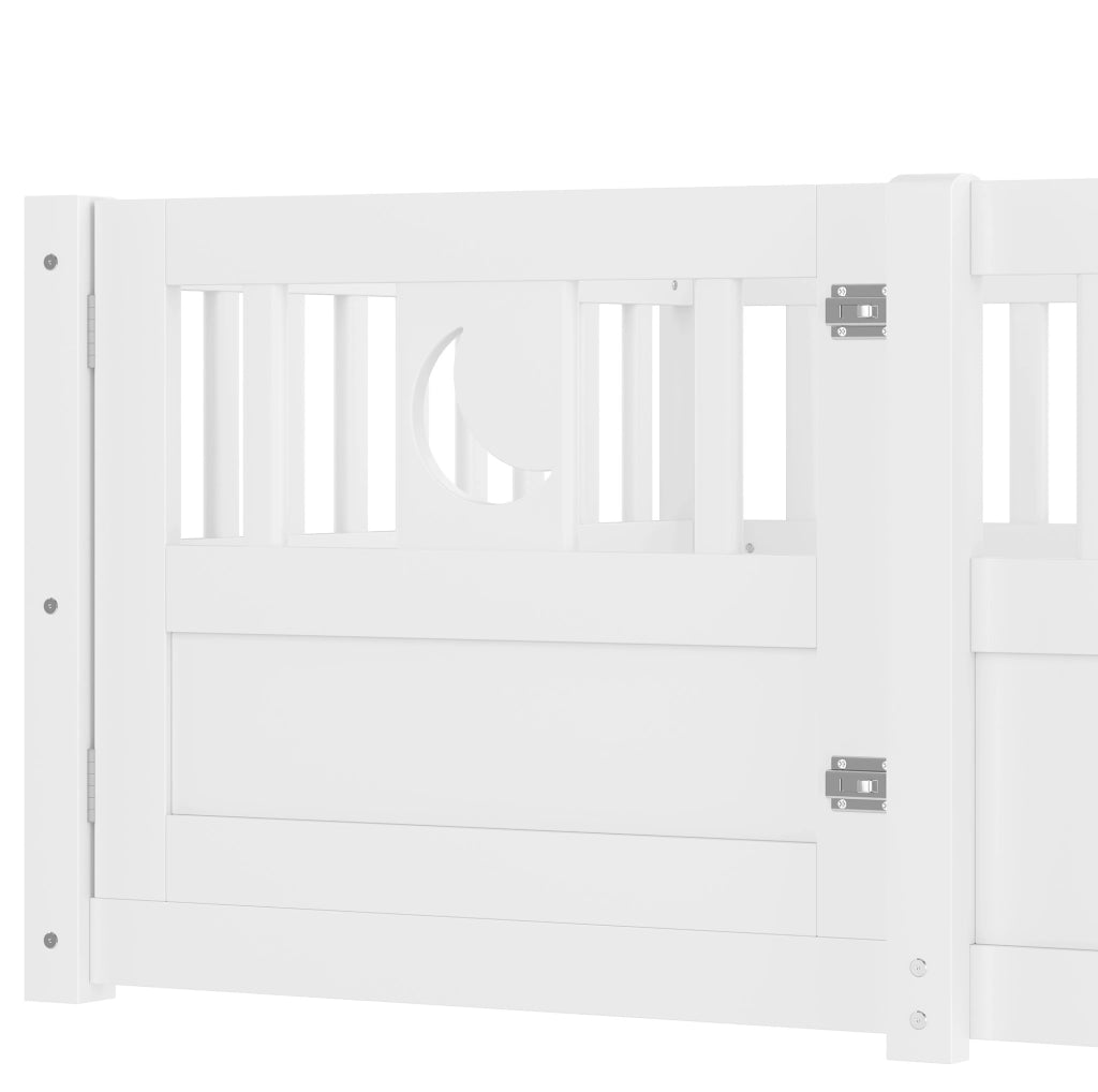 Letto per bambini 90x190 cm con sponde di sicurezza e decoro stelle e luna