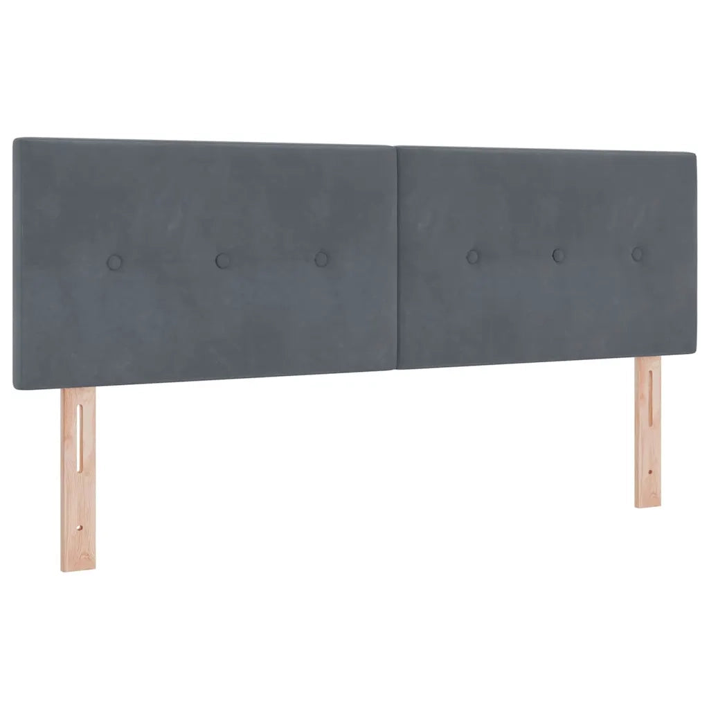 Letto a molle con testiera Grigio scuro 200 x 160 cm Poliestere