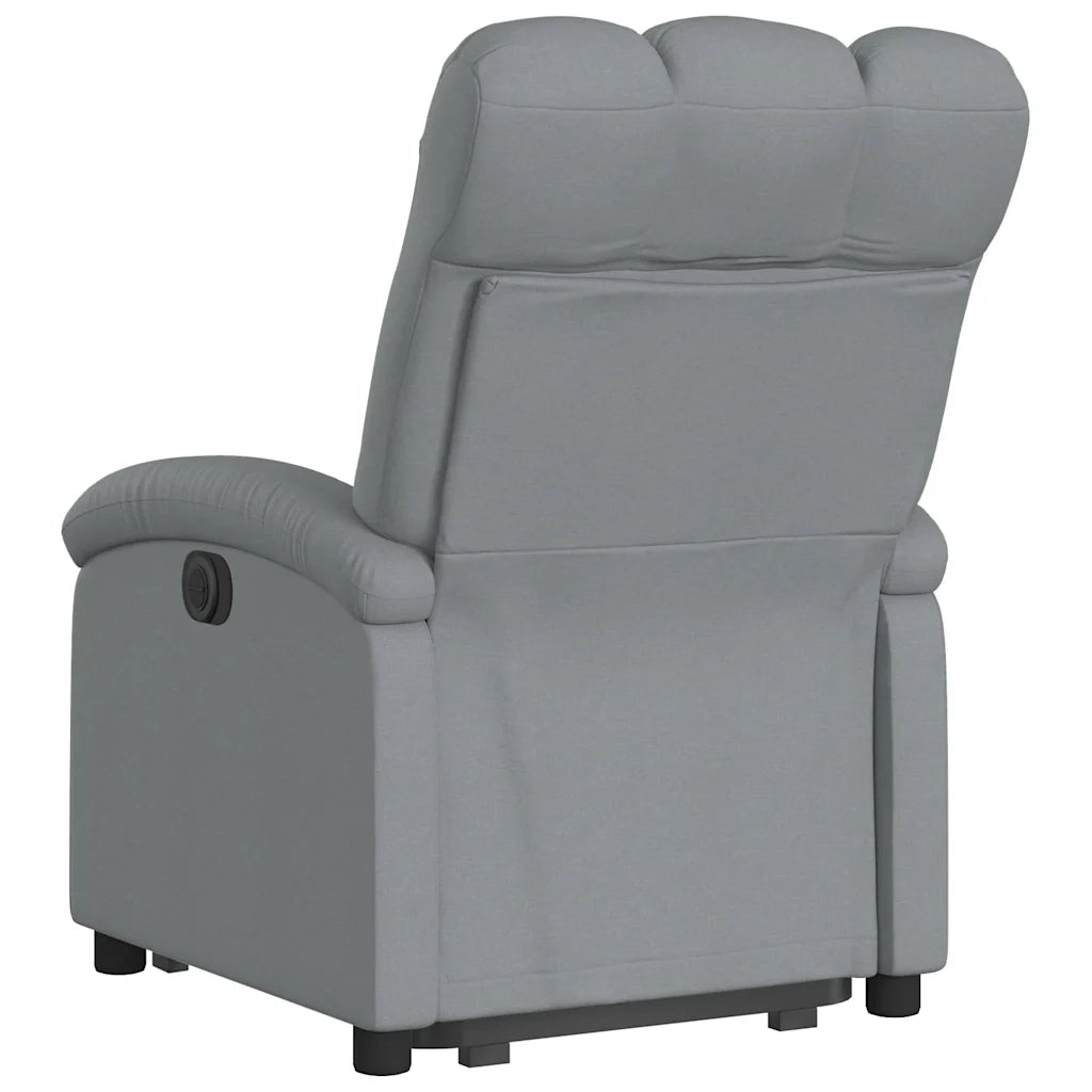 Poltrona | Sedia Relax Alzapersona Reclinabile Grigio Chiaro in Tessuto
