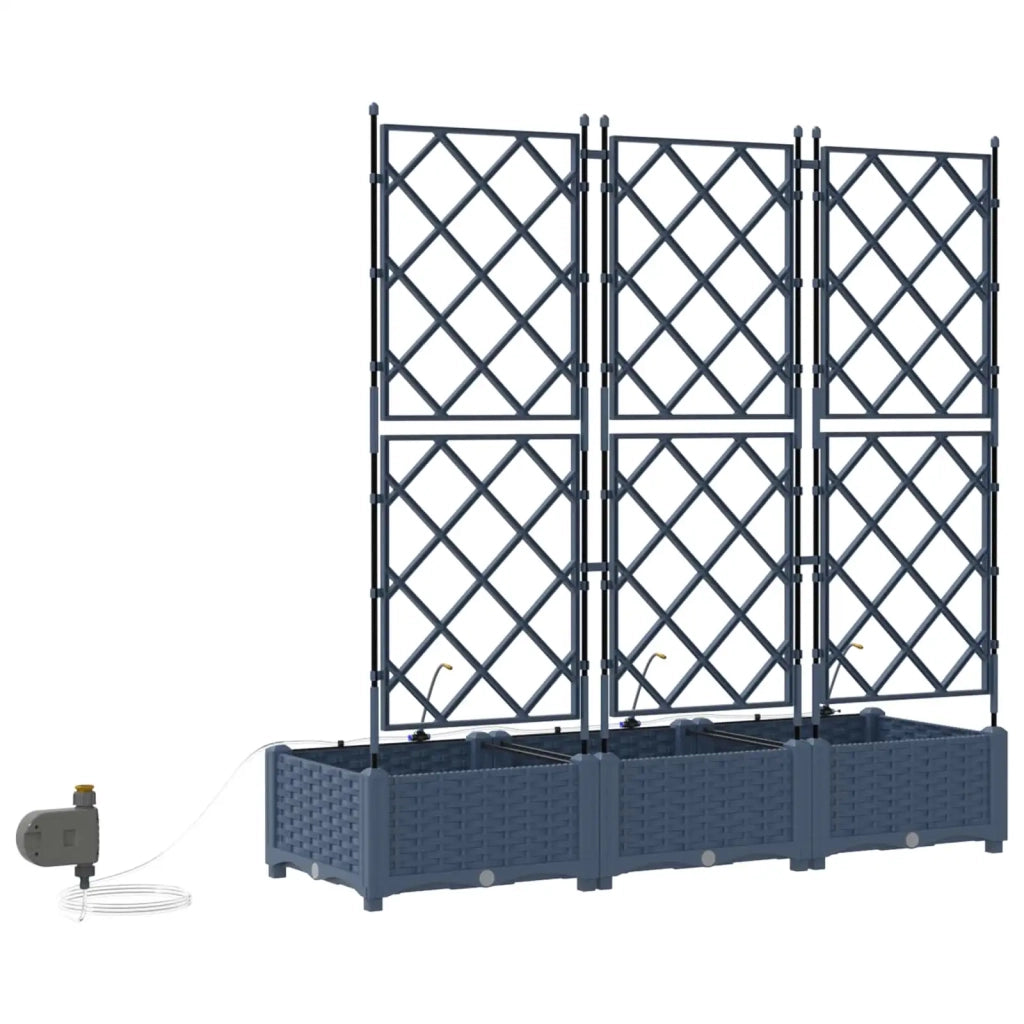 Vaso da giardino 3 pcs Grigio 120 x 40 x 126 cm Plastica 42002875