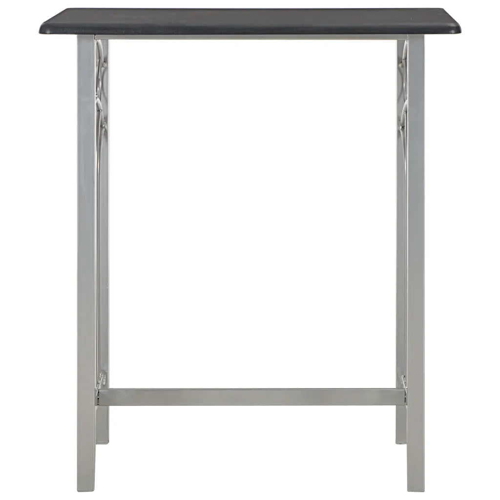 Set da Bar 3 pz in Legno e Acciaio Nero
