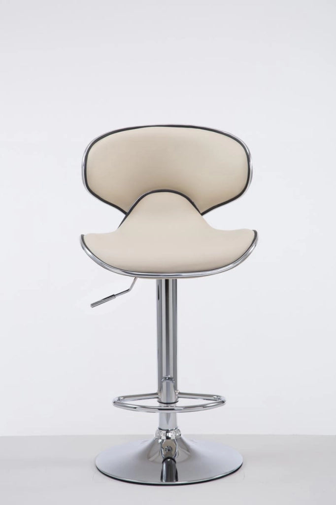 Sgabello Las Vegas V2 in similpelle crema,cromo