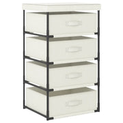 Armadietto con 4 Cestini in Tessuto in Acciaio Crema cod mxl 49423