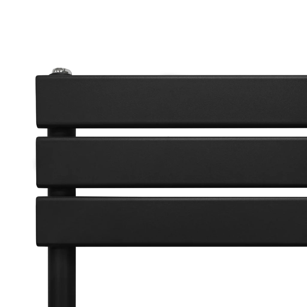 Radiatore per asciugamani design a pannello piatto 1200 x 450 mm per bagno ad incasso Nero