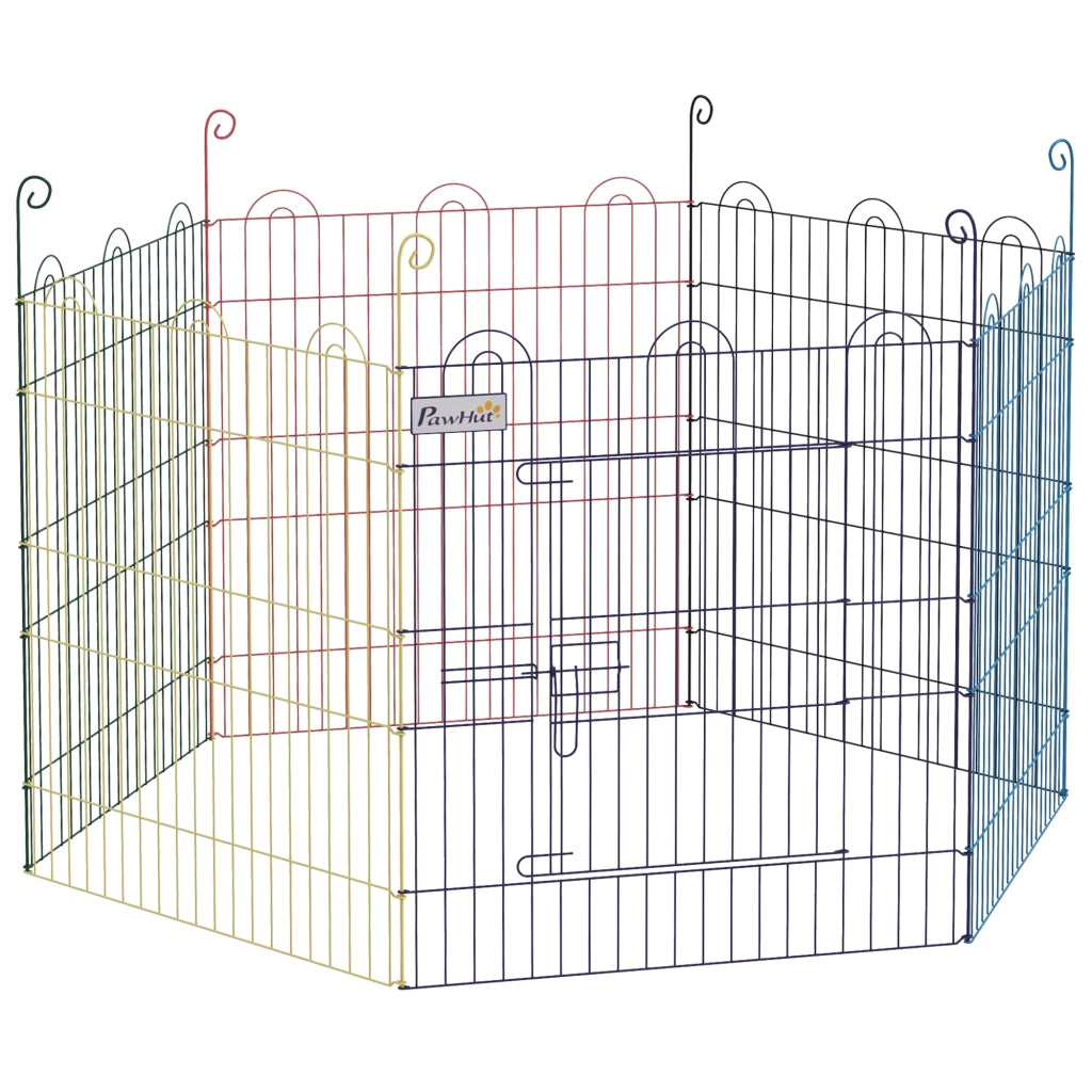 Gabbia Pieghevole per Cani ¨C zephmum ¨C 6 Pannelli ?120x60 cm Multicolore