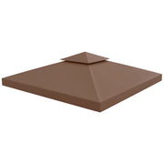 Tetto di Ricambio per Gazebo 3x3m a 2 Livelli e Resistente ai Raggi UV. Caff¨¨