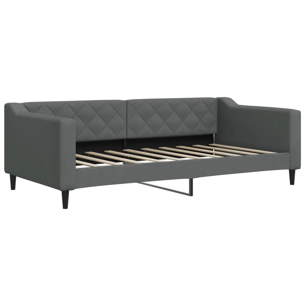 Divano Letto Estraibile Cassetti Grigio Scuro 90x190cm Tessuto 3197491