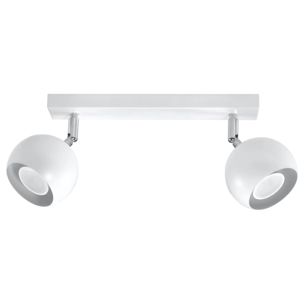 Plafoniera Fokumo 2 faretti su barra bianco/cromo GU10 Pure Lume