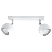Plafoniera Fokumo 2 faretti su barra bianco/cromo GU10 Pure Lume