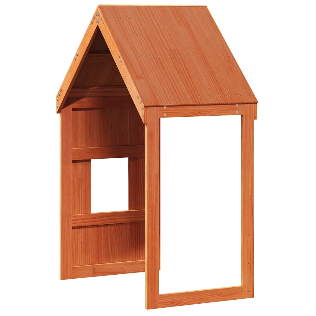 Tetto Letto Bambini Marrone Cera 60x89x134,5 cm Massello Pino