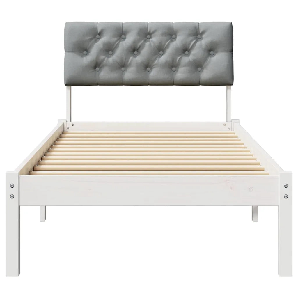 Struttura del Letto Bianco e grigio chiaro 75 x 190 cm 878653