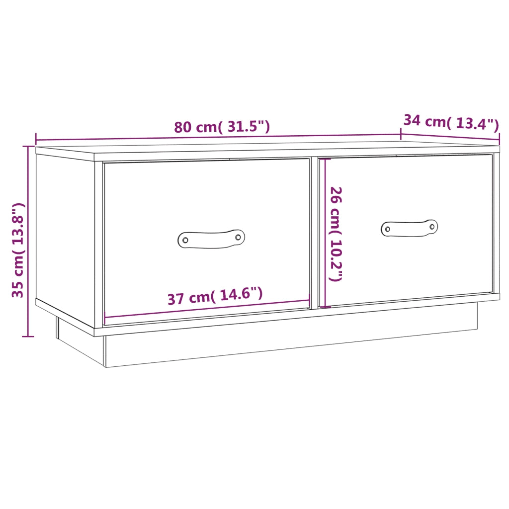 Mobile Porta TV ambra 80x34x35 cm in Legno Massello di Pino 818243