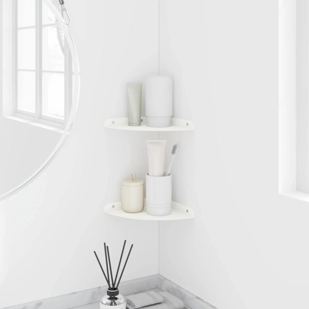 Mensola sospesa con lo scaffale 2 pcs Bianco 18 x 18 x 2 cm 8004096