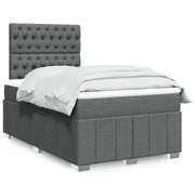 Giroletto a Molle con Materasso Grigio Scuro 120x190cm Tessuto