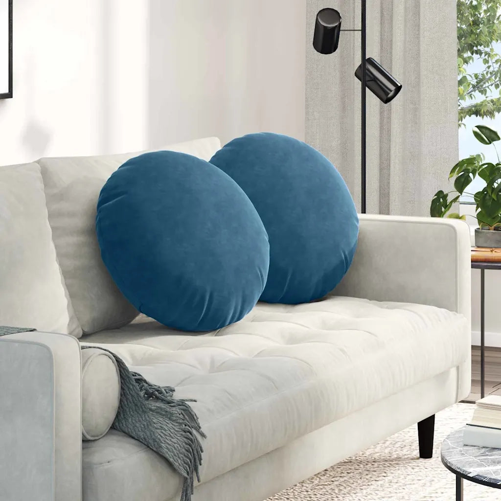 Cuscini per Seduta 2 pz | Cuscini per sedie Blu ?50 x 19 cm Velluto