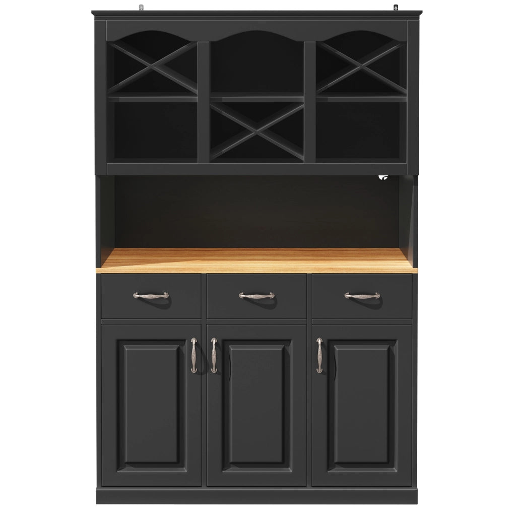 Credenza 120x40x180 cm con LED e ripiani regolabili in MDF nero