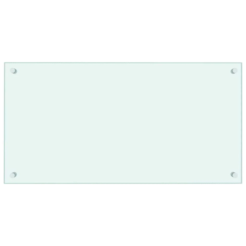 Set di 2 paraschizzi da cucina facili da pulire 80 x 40 cm vetro temperato bianco 02_0055729