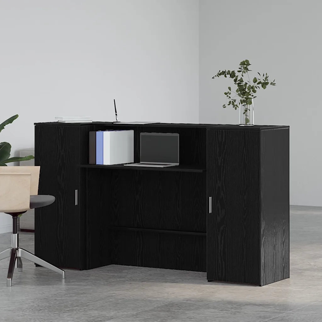 Banco Reception Rovere Nero 180x50x103,5 cm Legno Multistrato