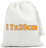 Set di sacchetti in cotone con cordino - ideale per il fai da te e la confezione di regalo - set da 25 - 100% cotone - 17 x 20 cm