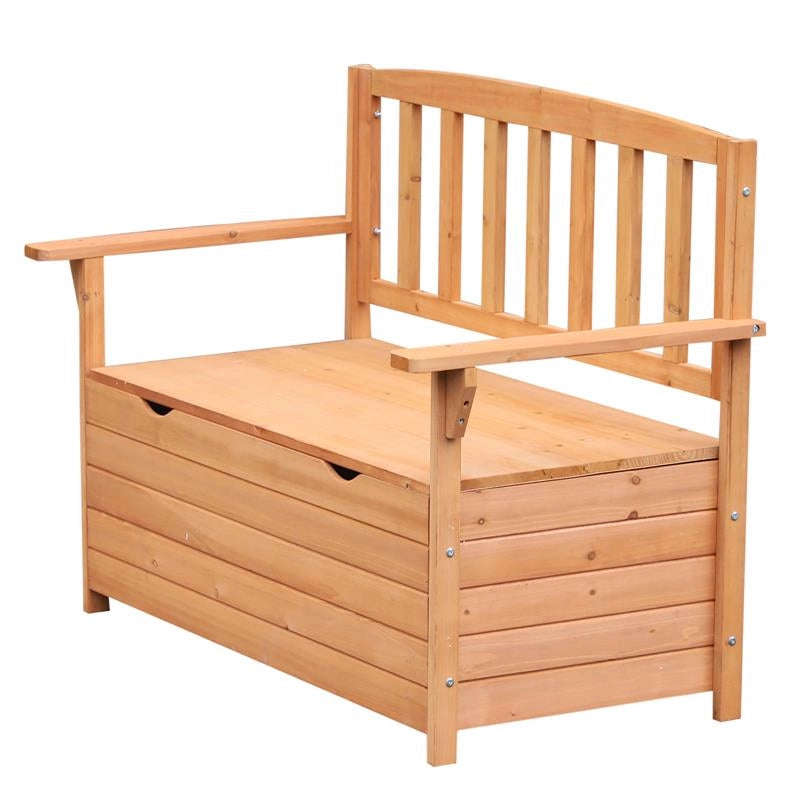 PANCHINA IN LEGNO DA GIARDINO A 2 POSTI CON VANO CONTENITORE 112X58X84 CM