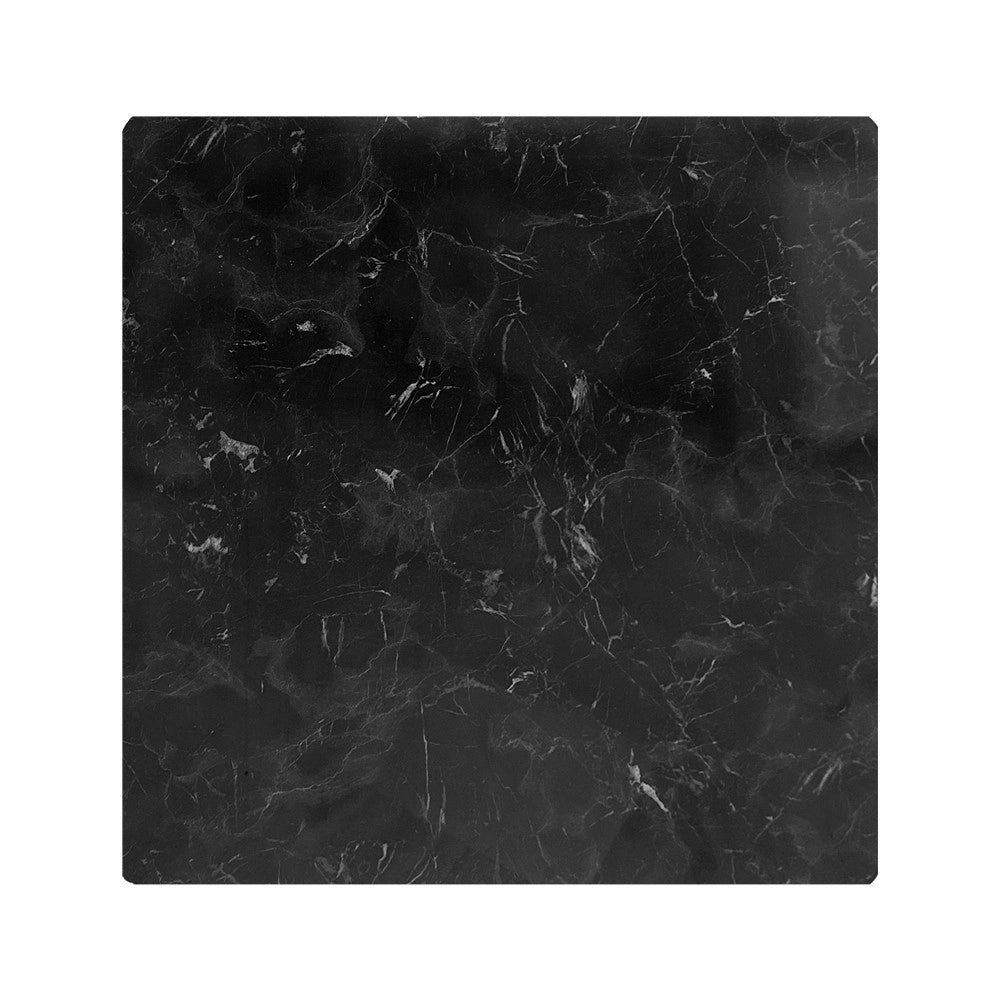 Tavolo quadrato 80x80 base nera e piano effetto marmo nero Key