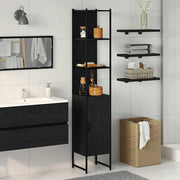 Mobile da Bagno con lo scaffale Rovere nero 33 x 33 x 185,5 cm 862240