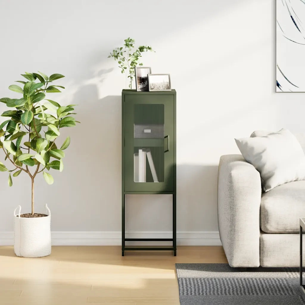 Credenza Verde Oliva 36x39x107 cm in Acciaio Laminato a Freddo 853402