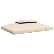 TETTO PER GAZEBO 3X4 M A 2 LIVELLI CON 8 FORI DI DRENAGGIO IN POLIESTERE BIANCO CREMA
