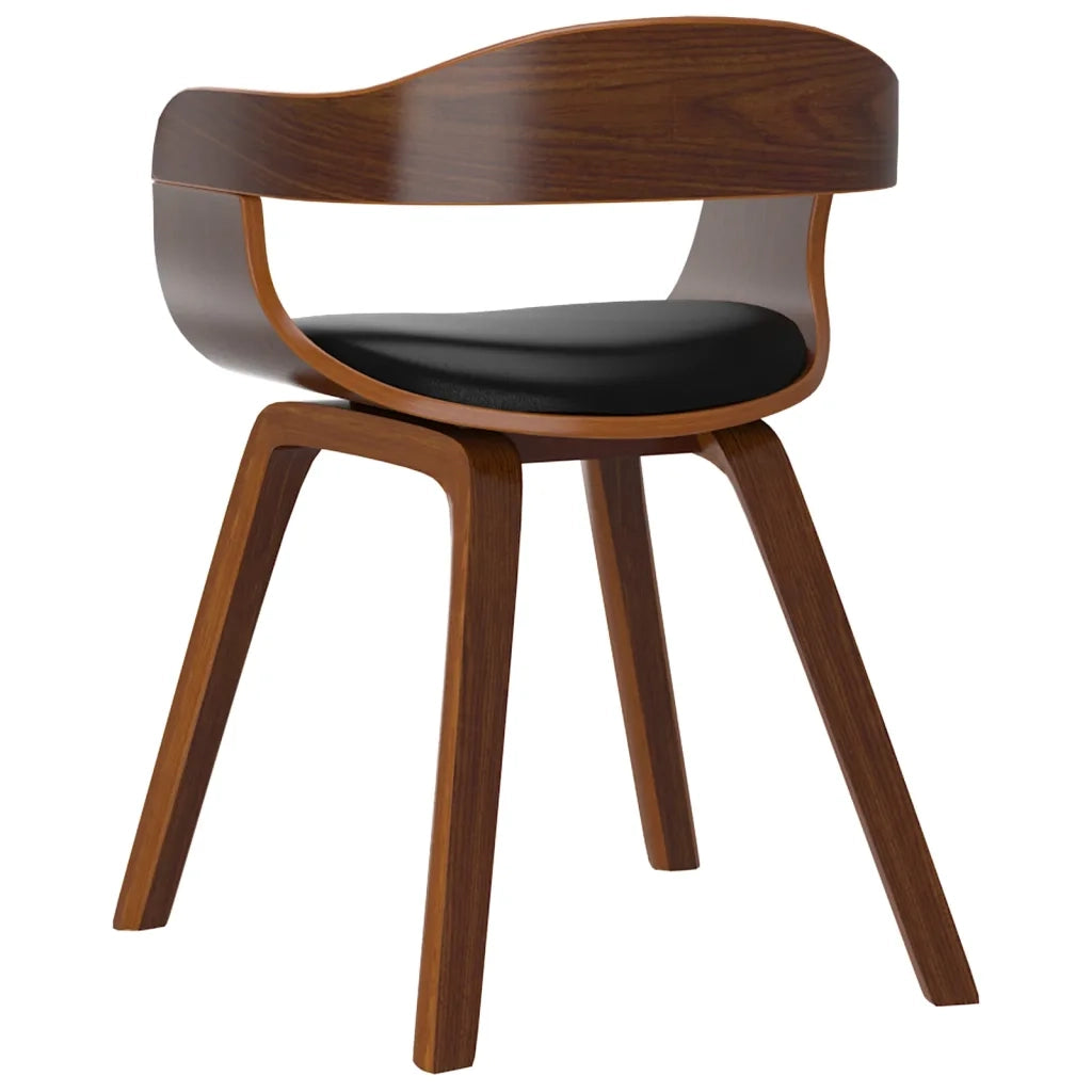 Sedie da Pranzo 6 pz Nere in Legno Curvato e Similpelle cod mxl 28157