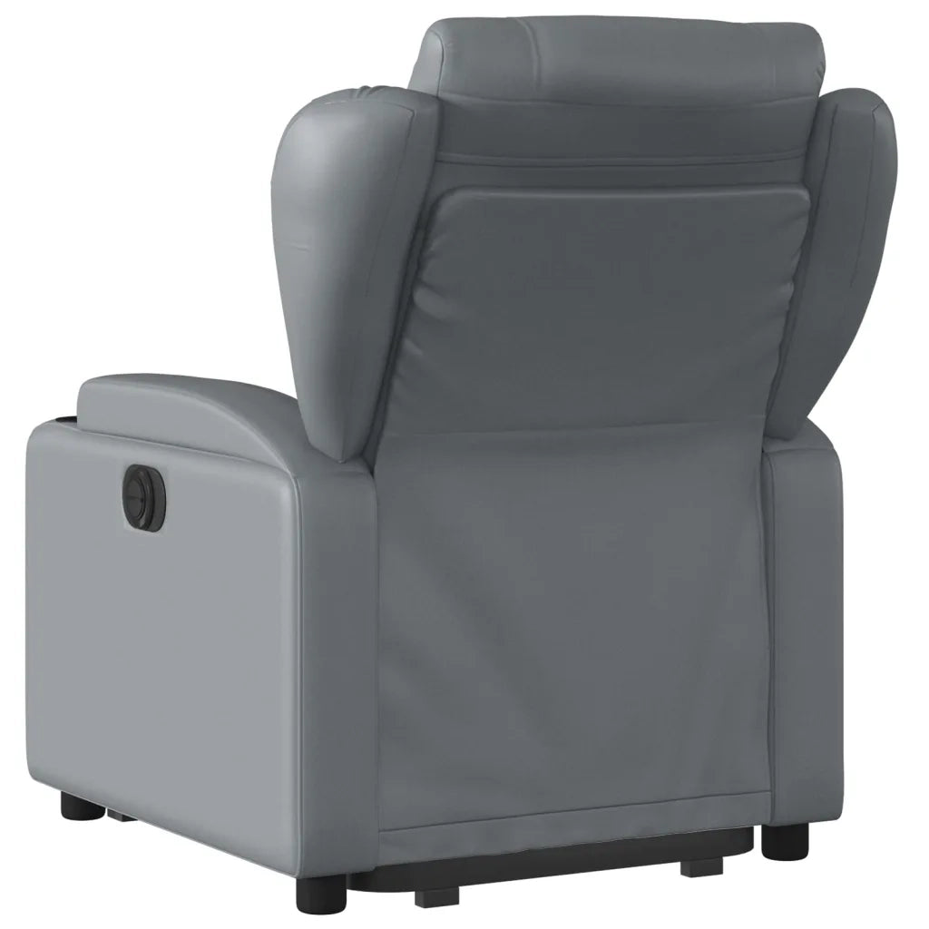 Poltrona Alzapersona Reclinabile Grigio in Similpelle 3204561