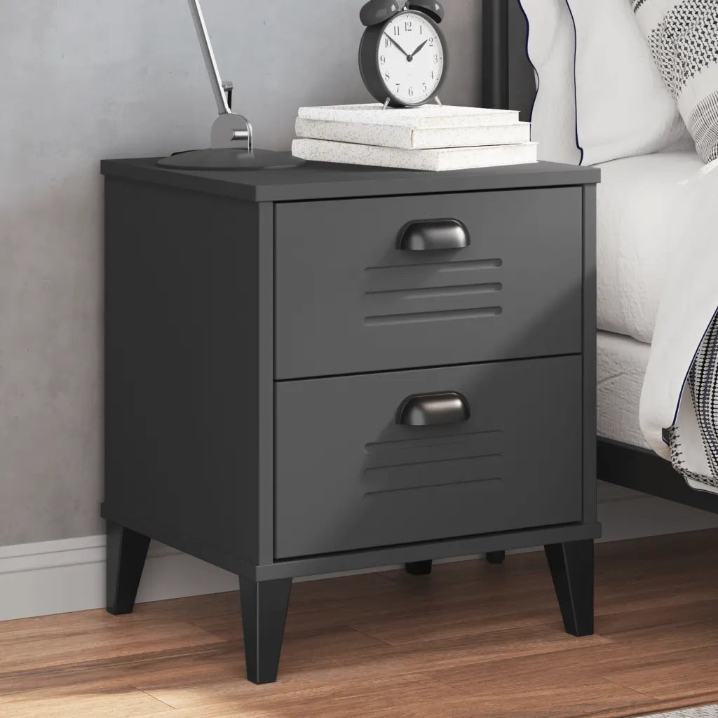 Comodino VIKEN Antracite in Legno Multistrato 374910