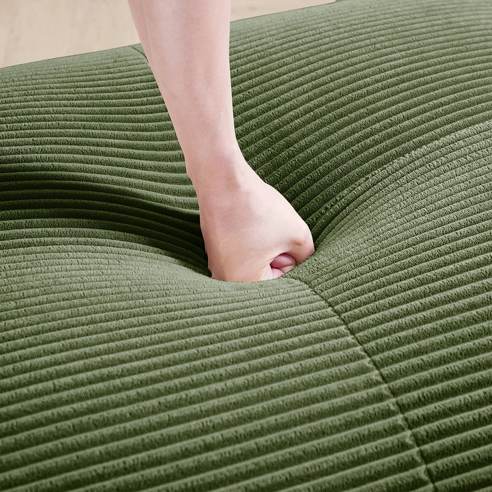 Divano loveseat modulare 82" - Xylo - Velluto costato, base antiscivolo, verde