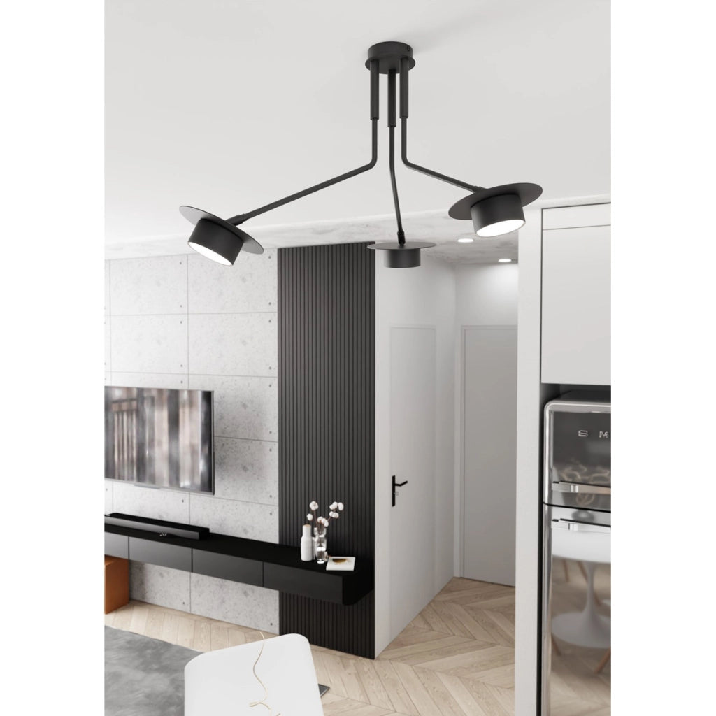 Lampada a sospensione MIZU in acciaio nero opaco
