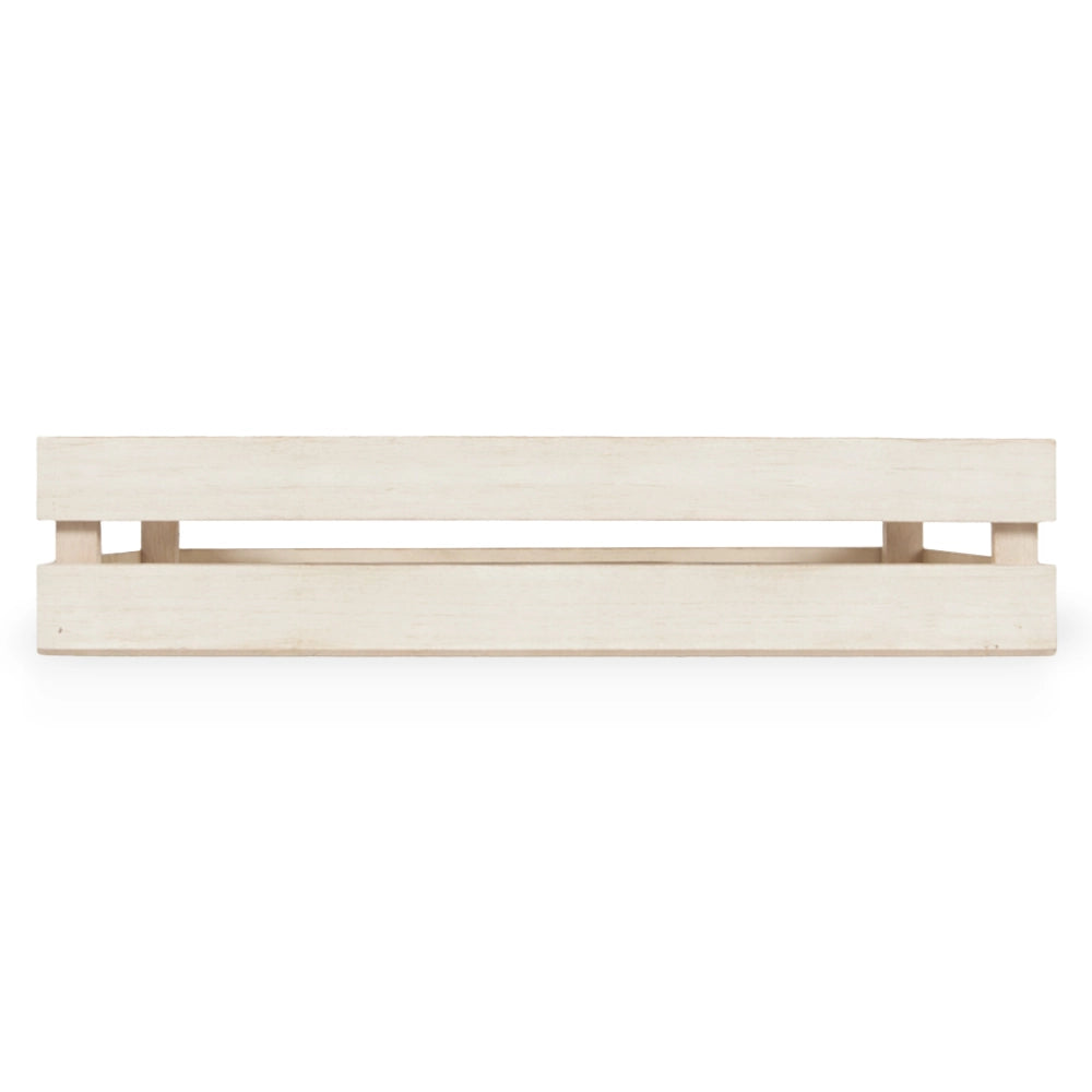 Cassette contenitori in Legno naturali Bianche da 3 Pezzi 37 X 28 X h 8 cm