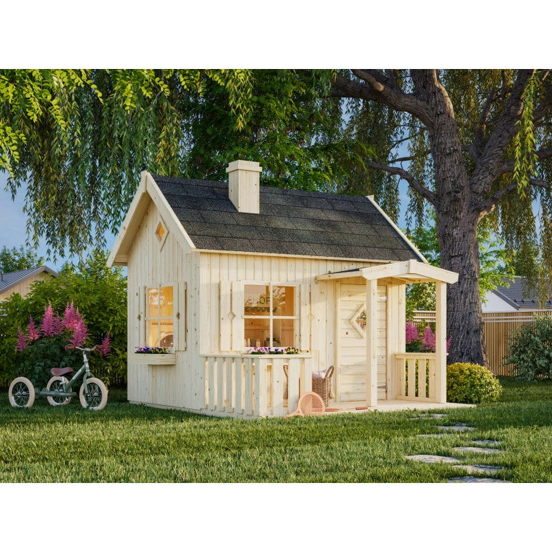 Casetta gioco bambini in legno 233x157 cm pareti 16 mm con pavimento incluso  Esterni da Vivere Otto