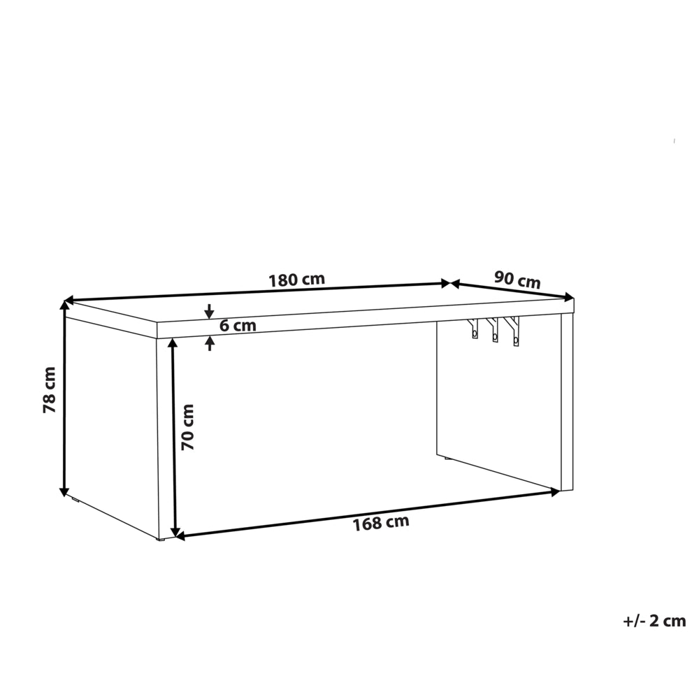 Tavolo da pranzo da giardino in cemento grigio 180 x 90 cm a forma di U 6 posti resistente all'acqua