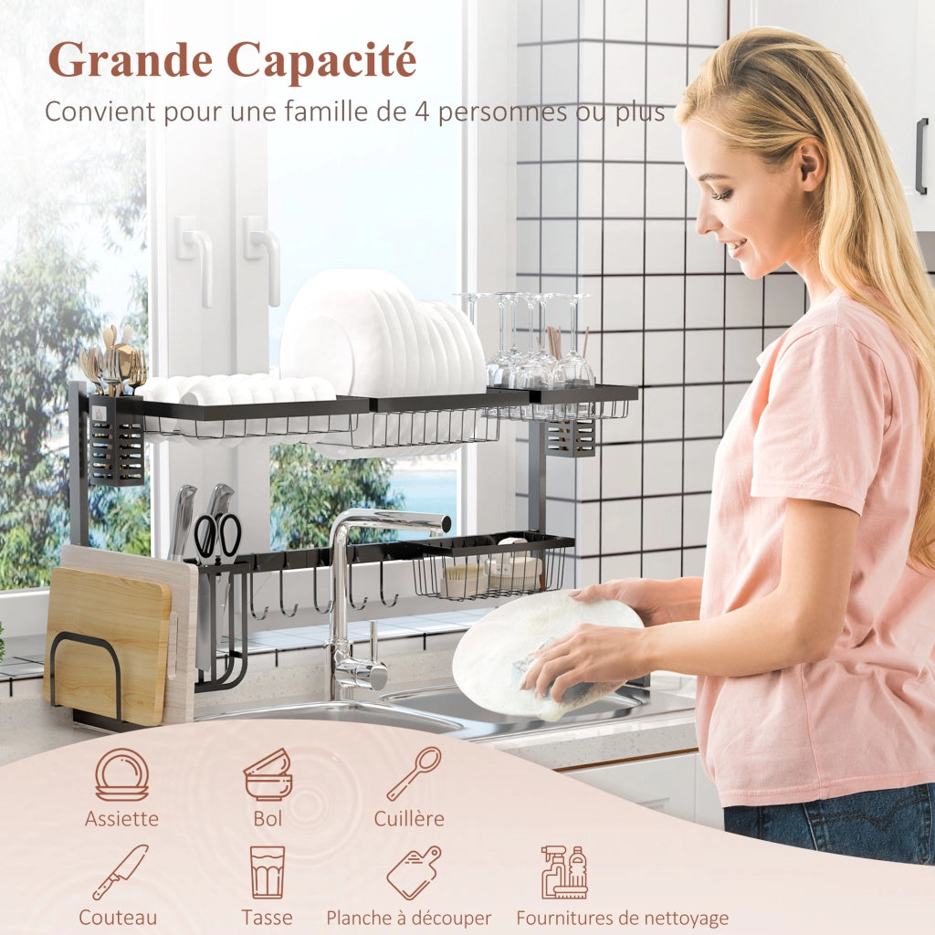 Tavolo da cucina con tagliere ¨C zephmum ¨C acciaio nero 93x30x52.5 cm