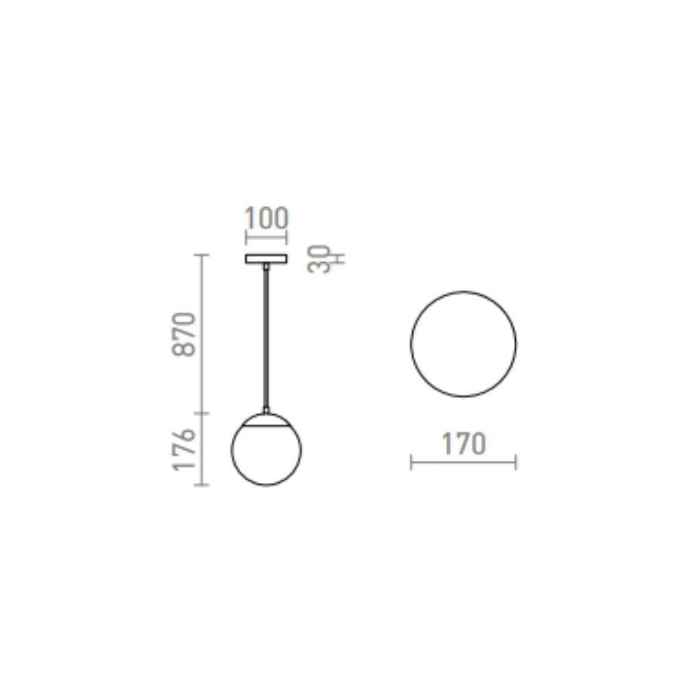 Lampadario BOLLY 17 a sospensione  vetro opalino/cromo 230V LED E27 15W IP44