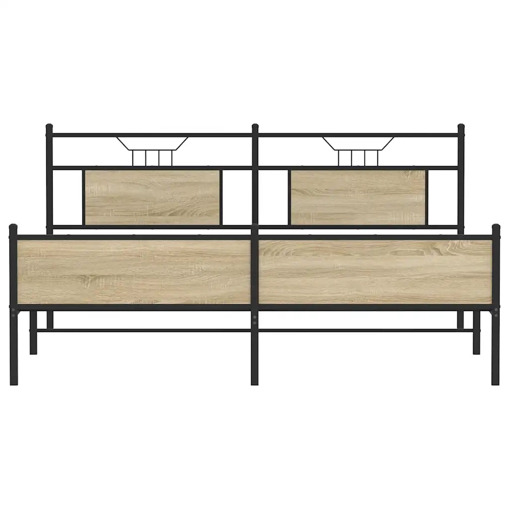 Giroletto senza Materaso in Metallo Rovere Sonoma 180x200 cm 3325125