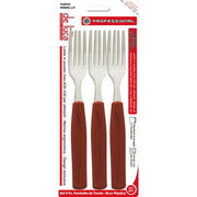FORCHETTA TAVOLA SUPER DE LUCA - MANICO PLT MARRONE/INOX CF=PZ 6- 2 confezioni