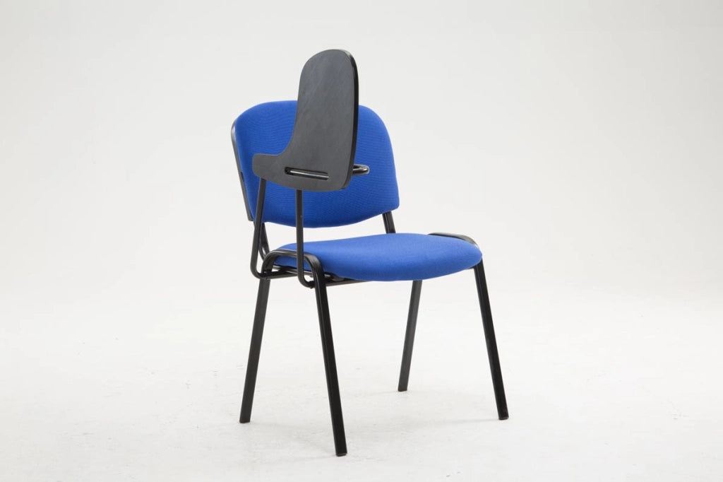 Sedia Ken in tessuto con tavolino ribaltabile blu