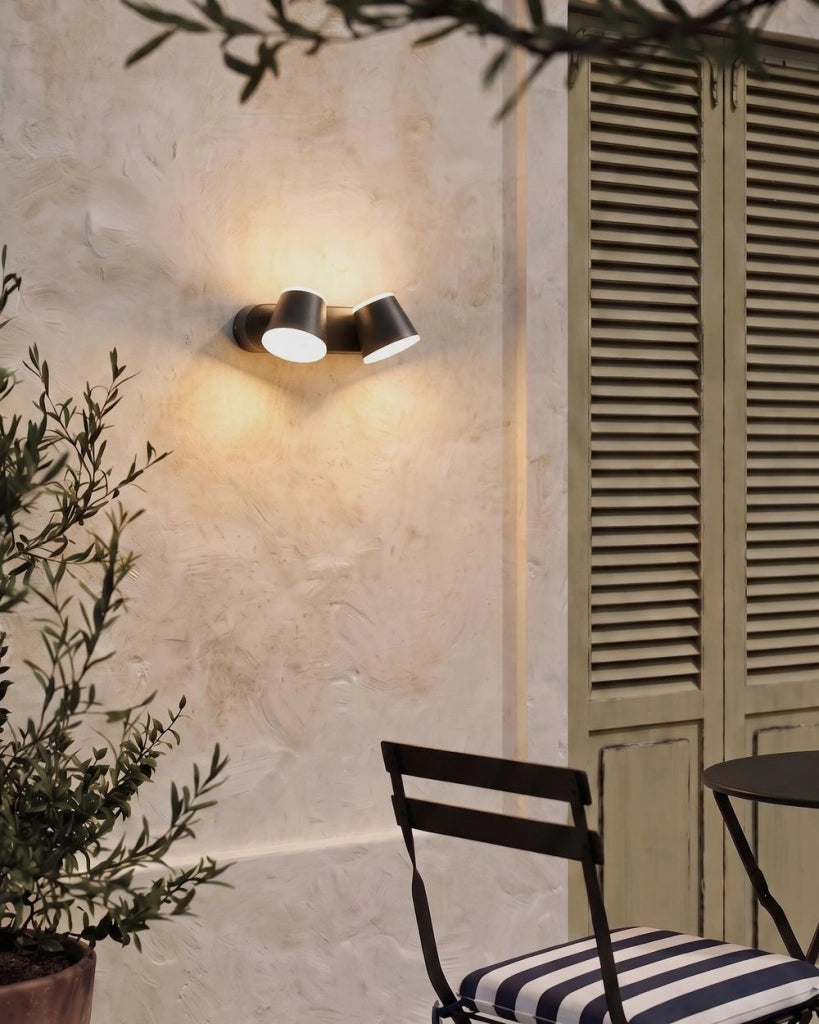Lampada LED da Parete per Esterni in Alluminio Nero Design Moderno