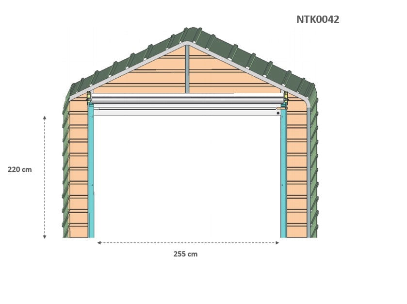 Casetta Box da Giardino in Lamiera di Acciaio 360x912x307 cm Legno