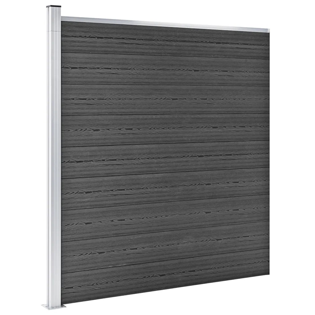 Set Pannelli di Recinzione in WPC 1218x186 cm Nero cod mxl 19172