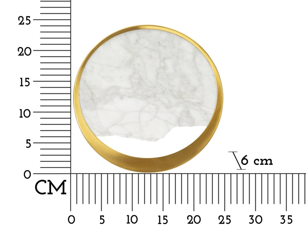 Lampada da Muro Marble 24x6x24 cm in Marmo e Ferro Oro e Marmo