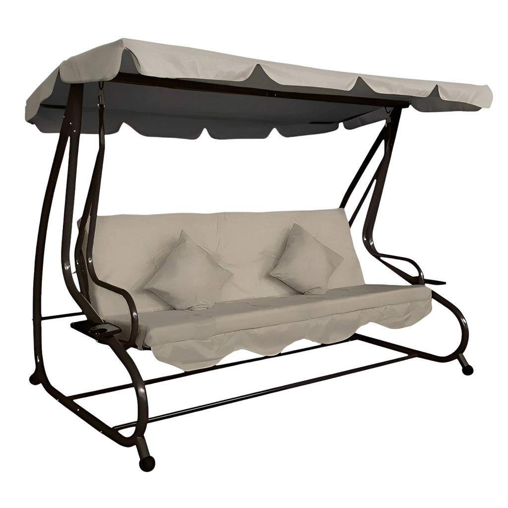 Marvin Harmony Dondolo Letto da Giardino 4 Posti con Tetto Parasole Struttura in Acciaio e Cuscino Imbottito 10 cm Altal