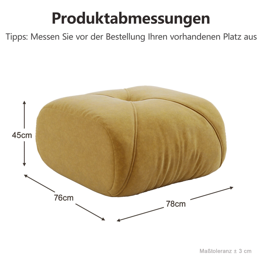 Pouf 78x76x45 cm in ciniglia gialla