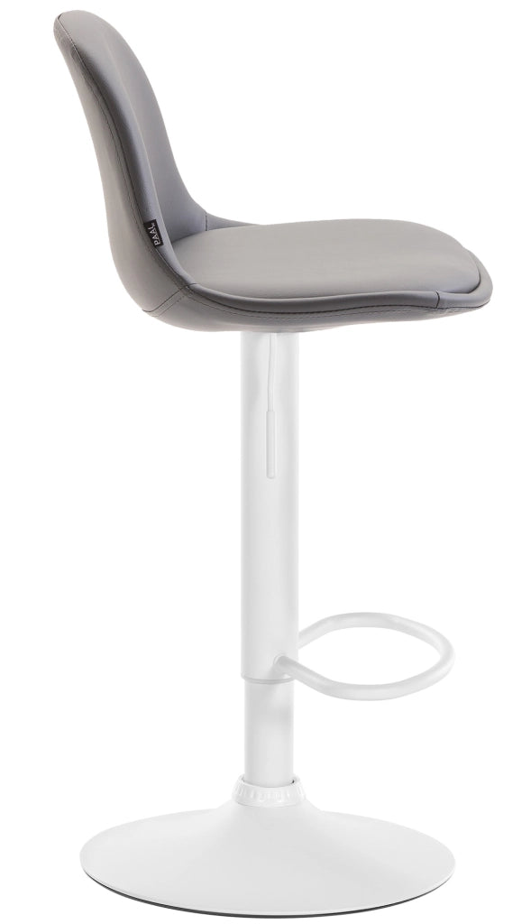 Sgabello di design KIEL in similpelle bianco,grigio
