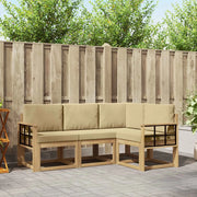 Set di divani da esterno 4 pz Bianco e Beige 3387572